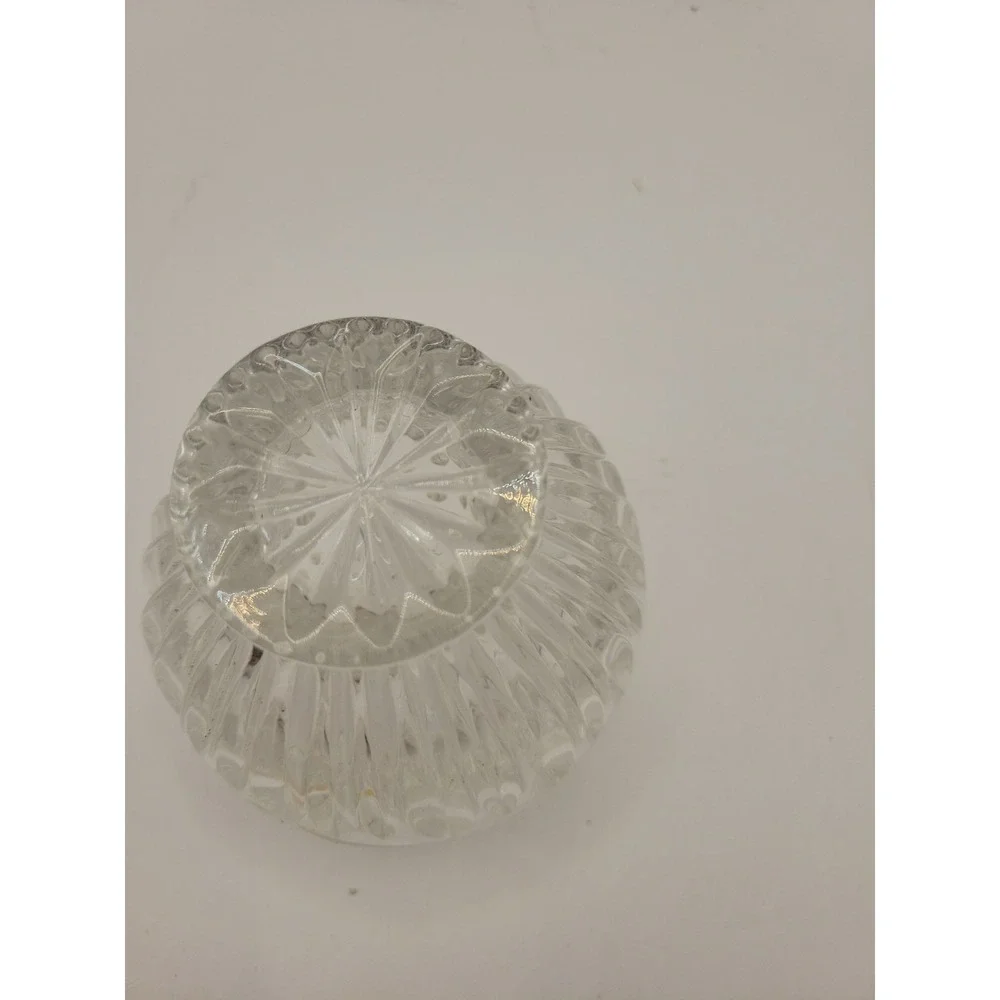 Vintage Oneida Southern Garden Crystal Candy Dish Potpourri Bowl Frosted Rose 4